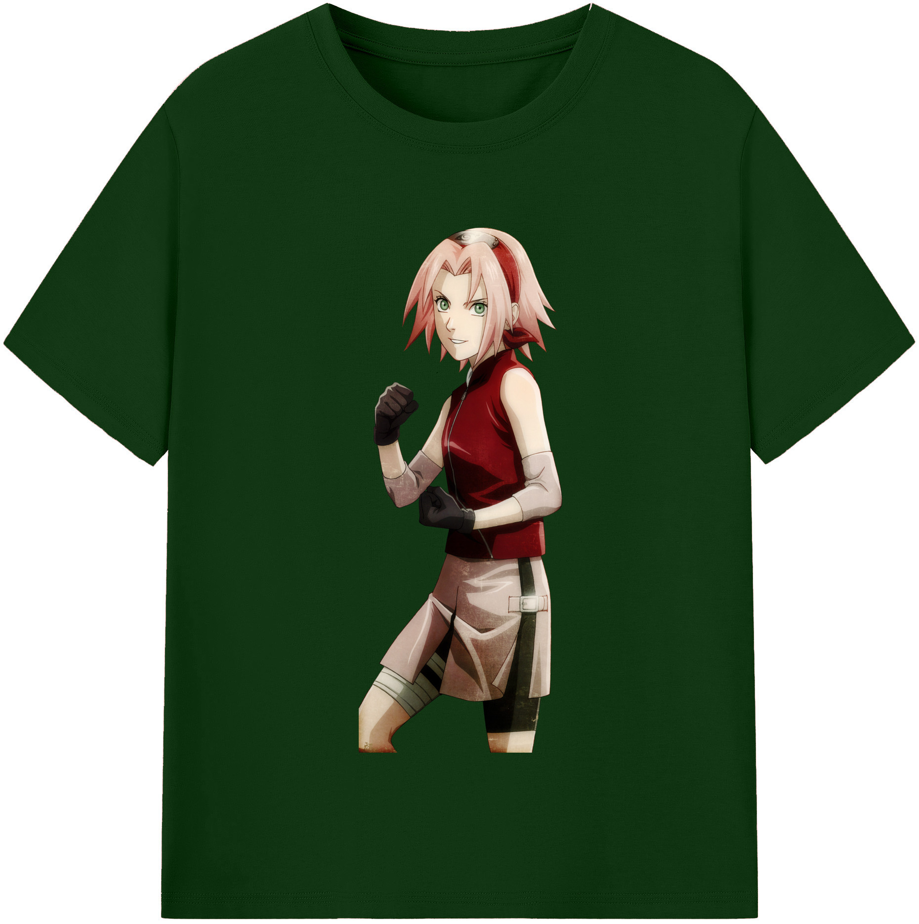 （画像用） NARUTO -ナルト- 春野サクラ Haruno Sakura 綿100％半袖Tシャツ（フロントプリント）
